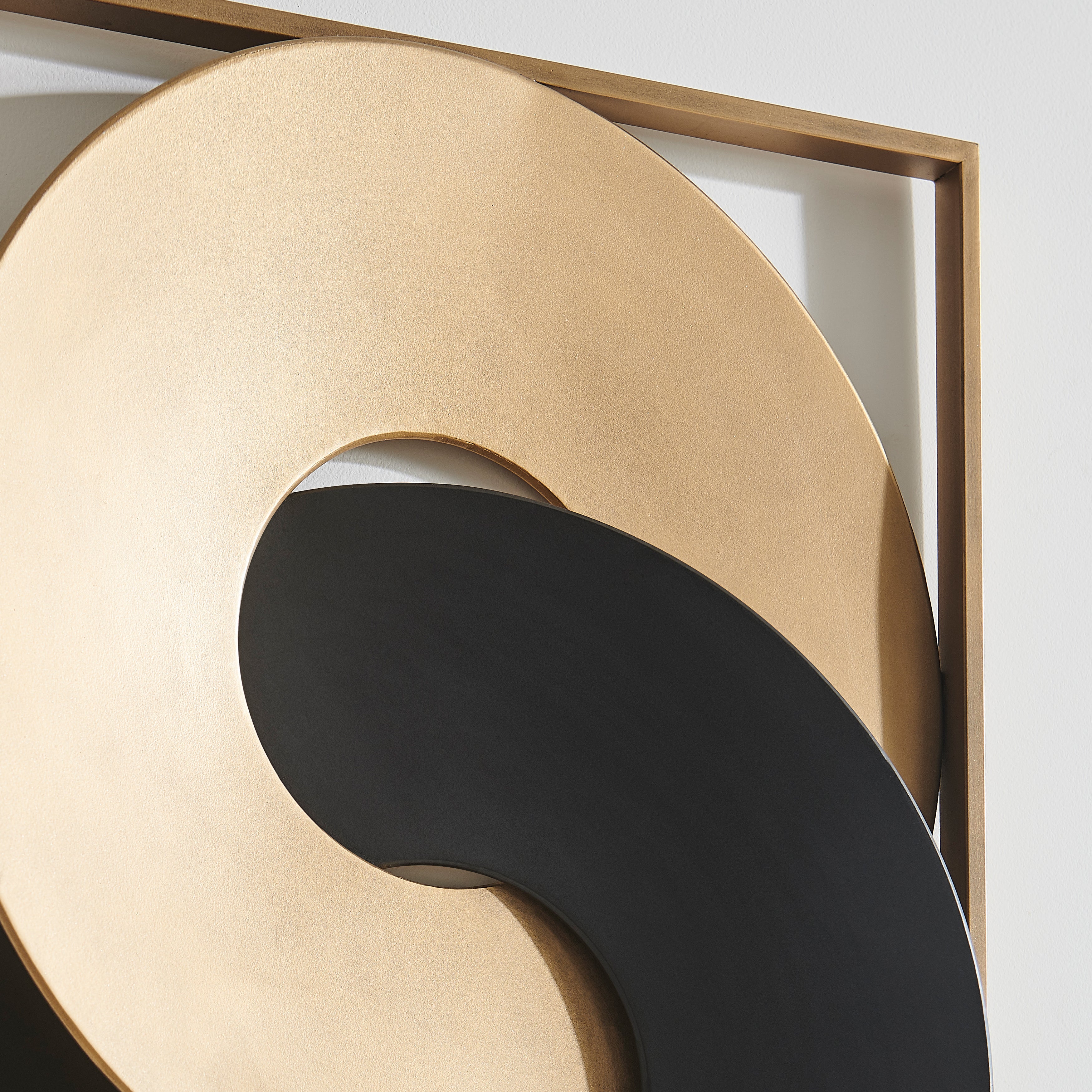 Gold and Black Intersecting Rings Wall Art