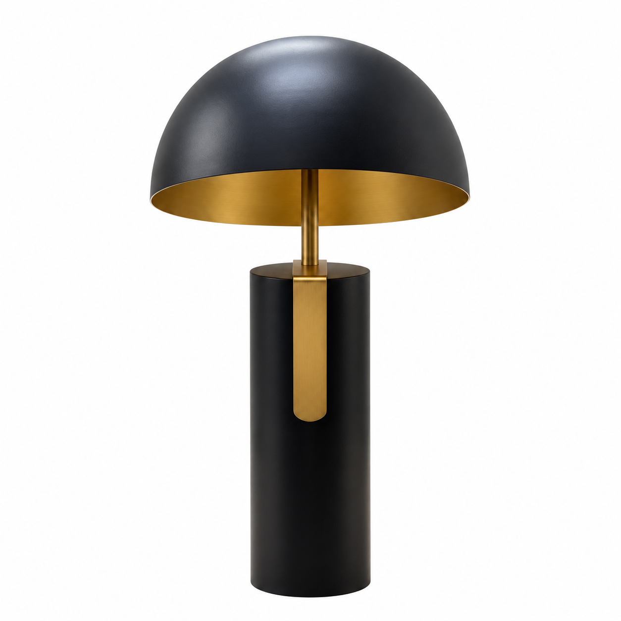 Angled Iron Black and Gold Table Lamp