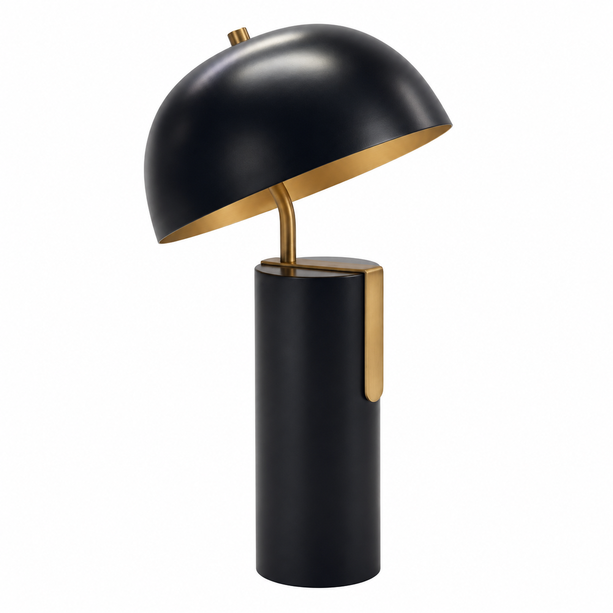 Angled Iron Black and Gold Table Lamp