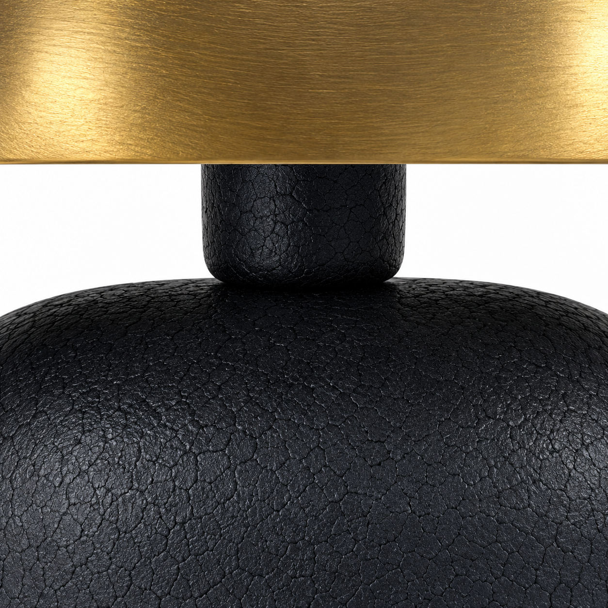 Slim Oval Black Table Lamp with Gold Shade