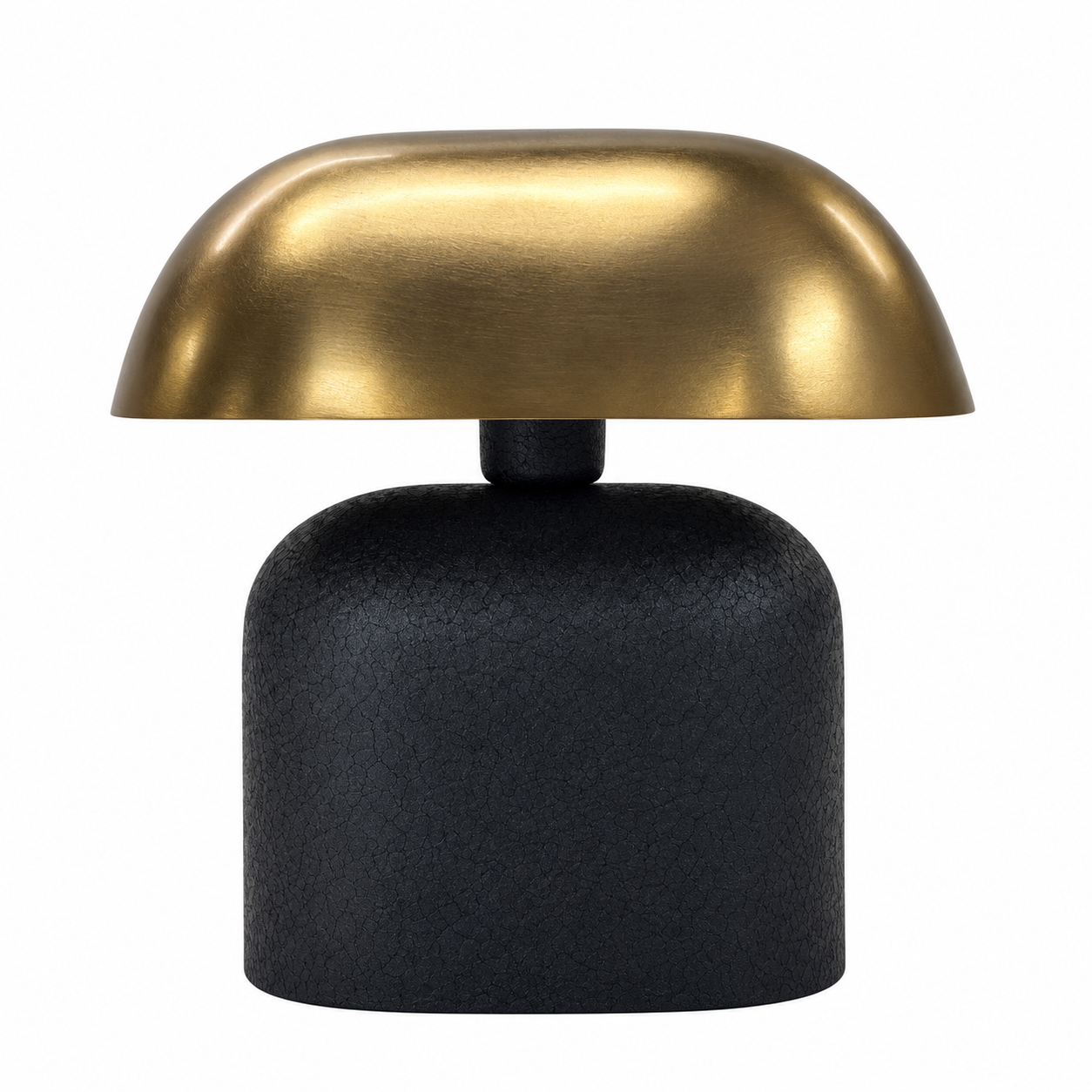 Slim Oval Black Table Lamp with Gold Shade