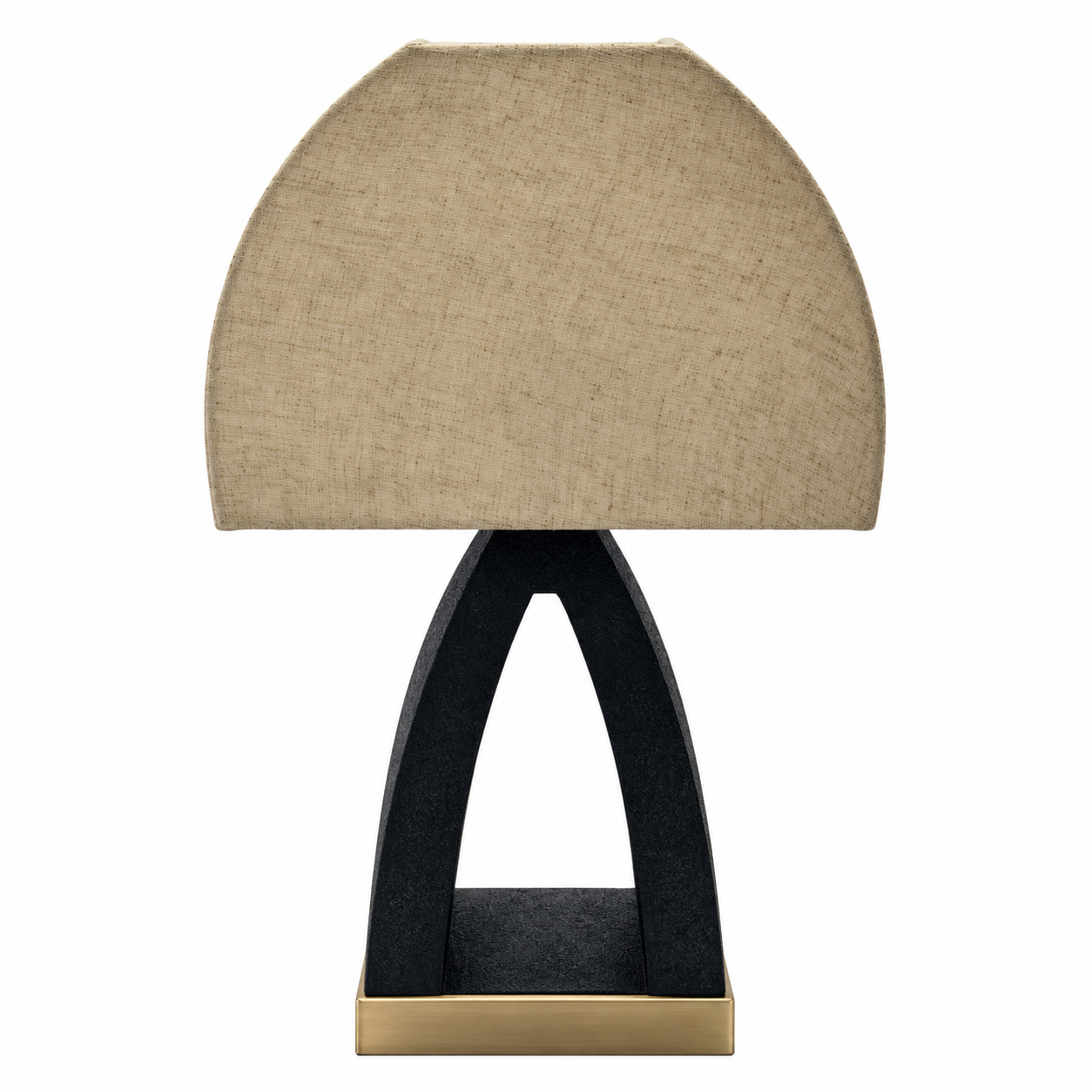 Black and Gold Cutout Base Table Lamp with Cream Shade