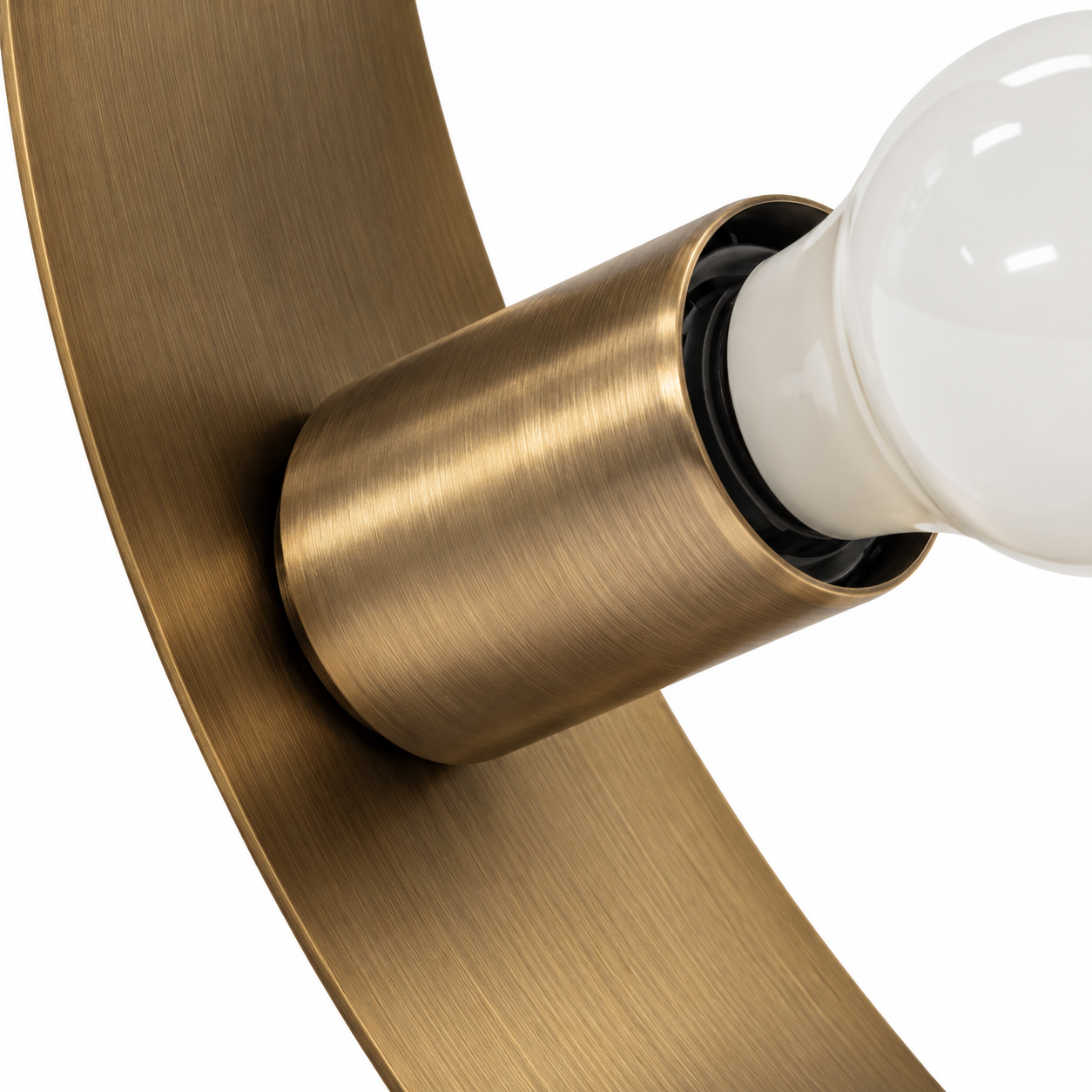 Low Profile Gold Metal Sculpture Arc Table Lamp