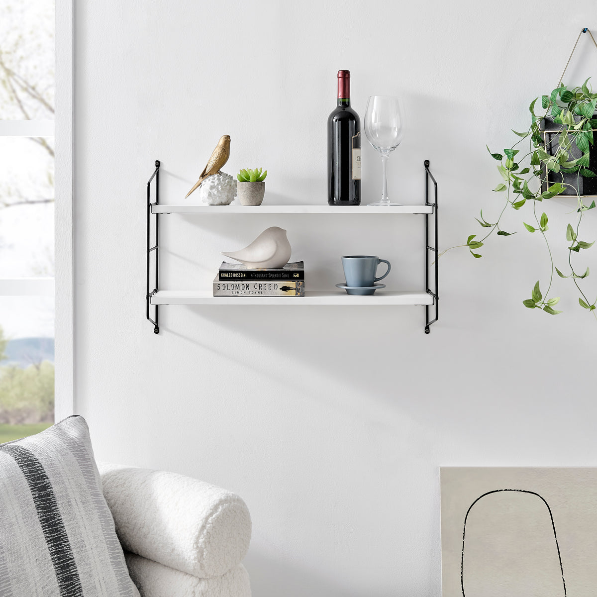 Severini Floating Bracket Farmhouse Two-Tier Wall Shelf – Danya B.