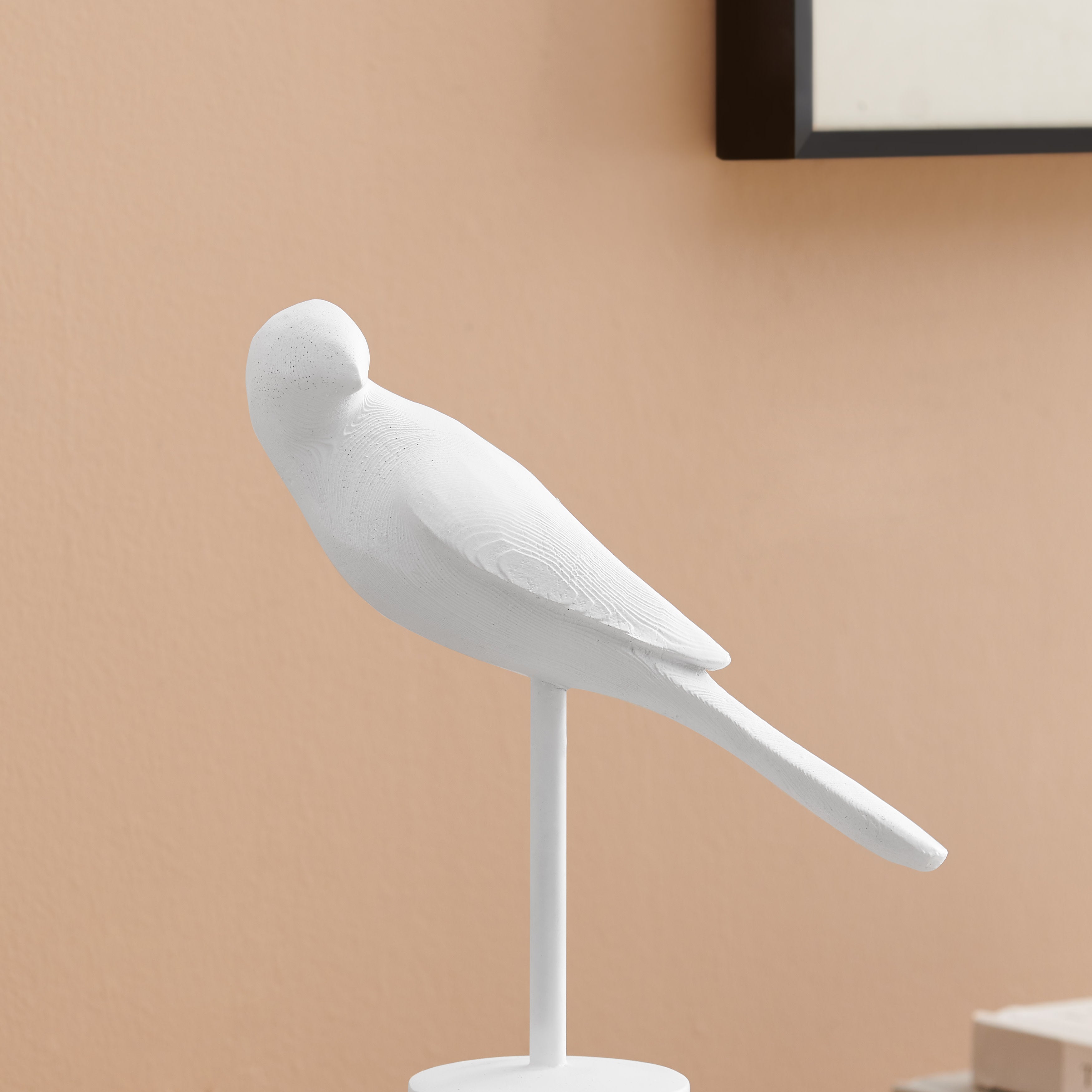 Ren Bird Perched White Ornament Decorative Accent Sculpture Figurines - Set of 3