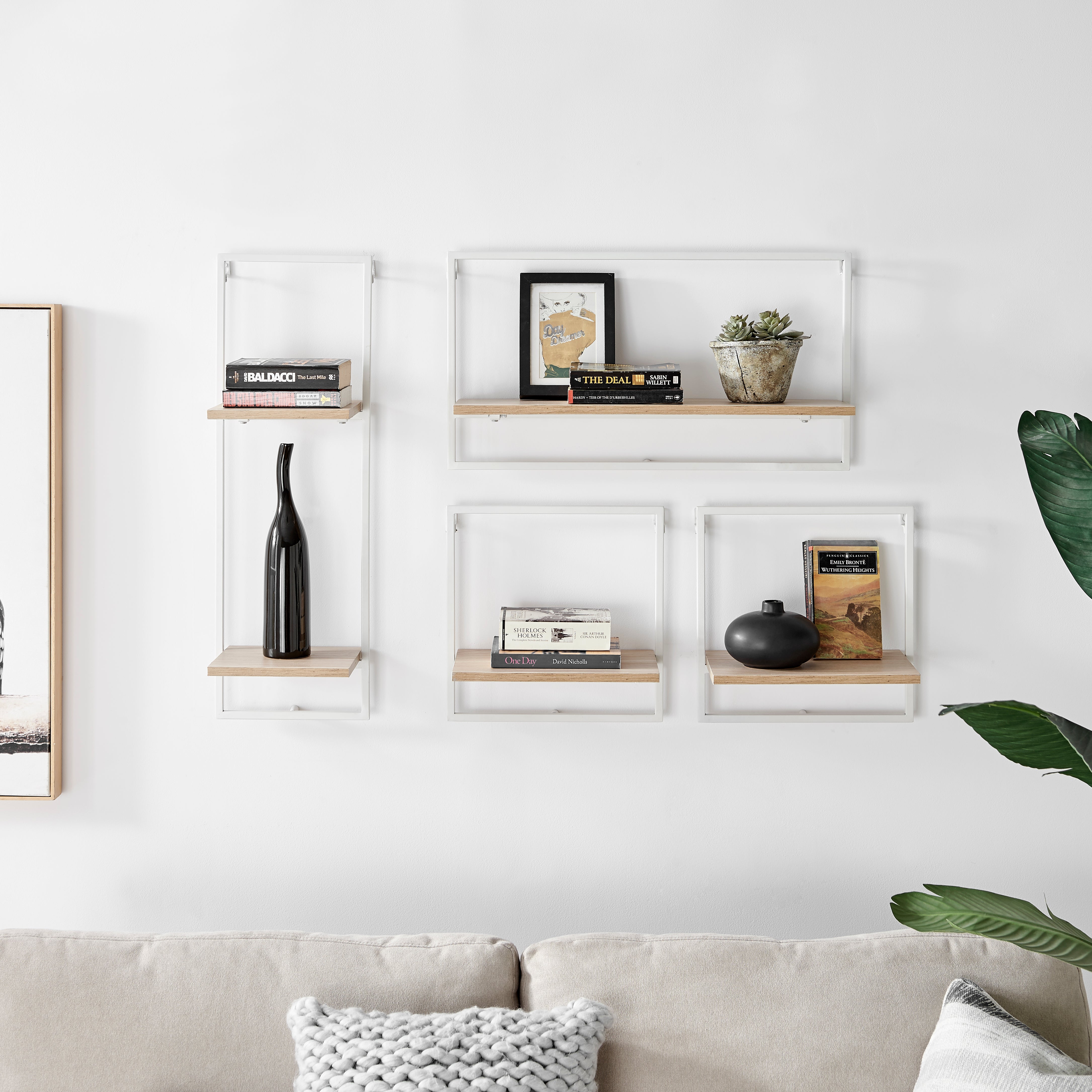 Custom Wall Mounted Bookshelf With Bookend Brackets, Steel Wood Bookcase,  Modern Book Shelf, Large Shelving Unit, Wall Shelf Brackets 