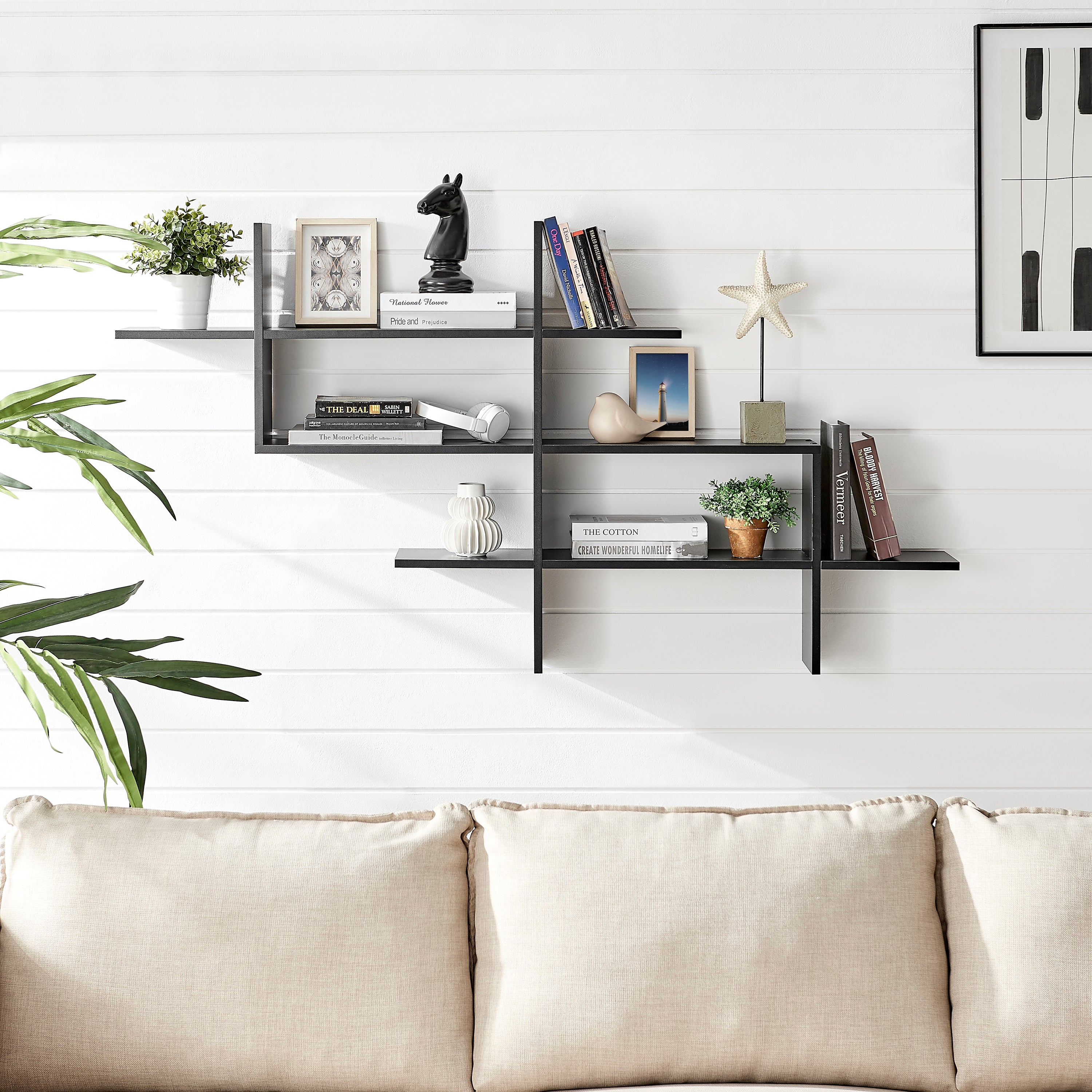Danya B 3 Tier Hanging Wall Mount Floating Ladder Accent Shelf White