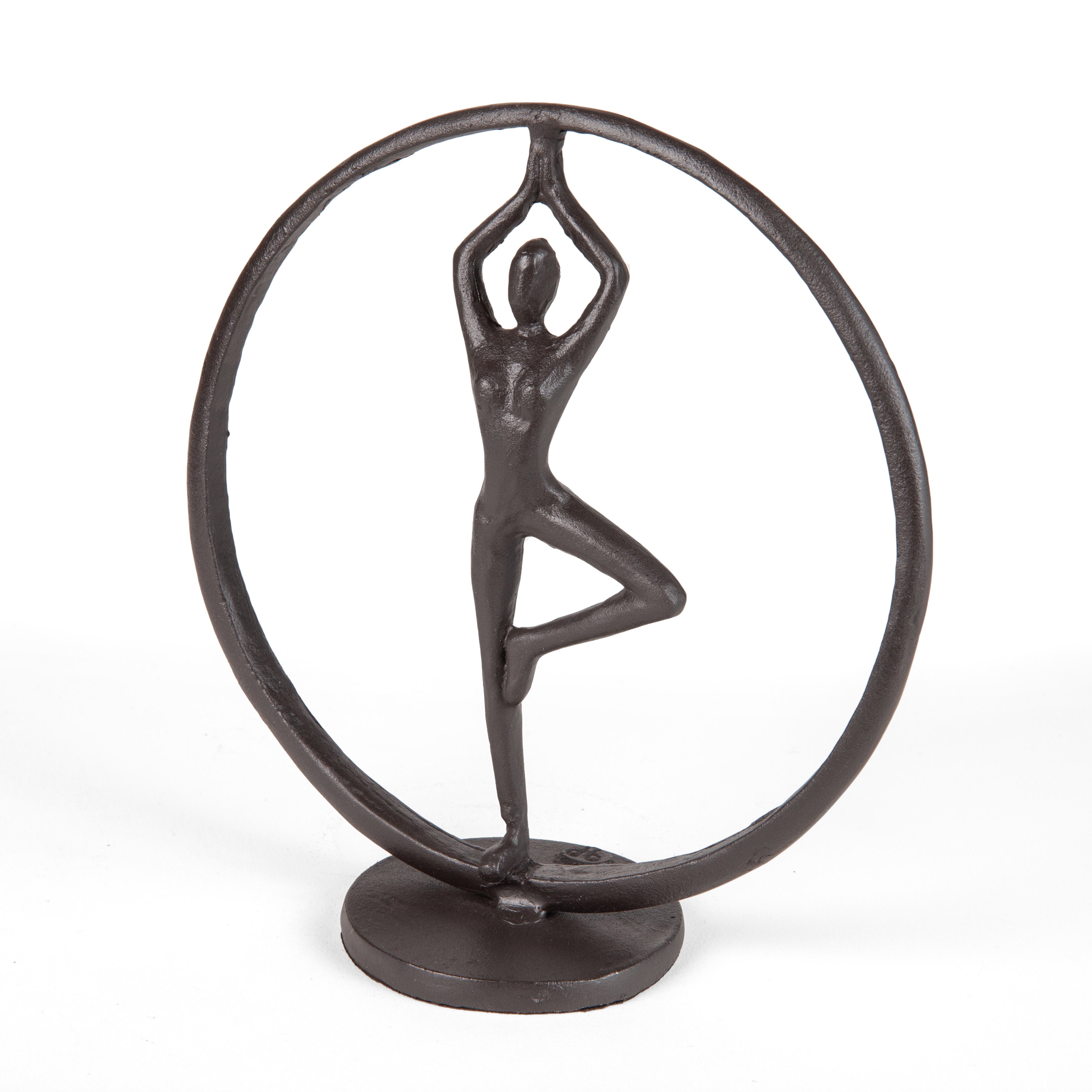 Yoga Easy Pose with Namaste Spiritual Prayer Hands Encircled Iron Scul –  Danya B.