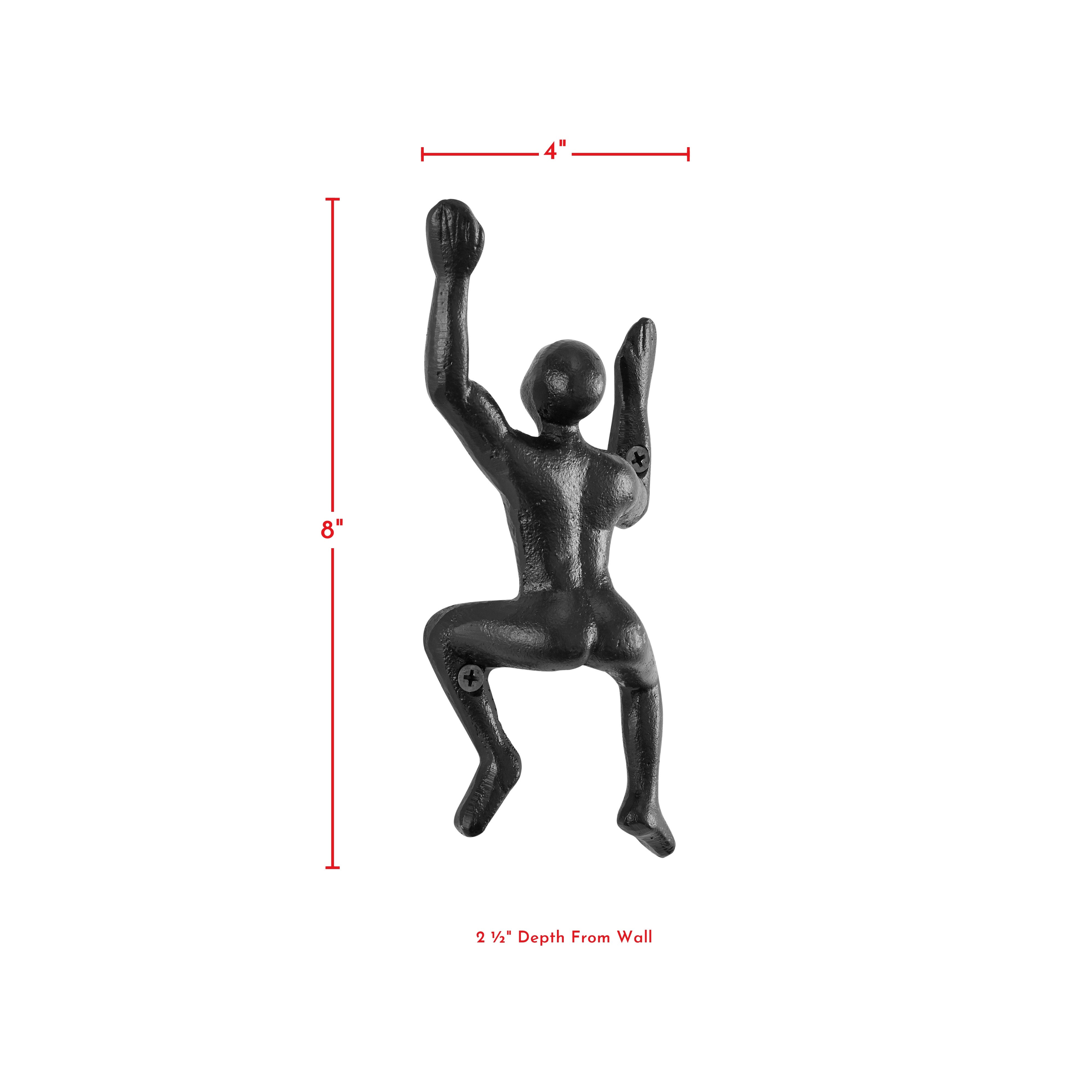 decrative weights hooks Danya B Wall Climber Cast Iron Decorative Black Wall Mount Hook (Set of 2)