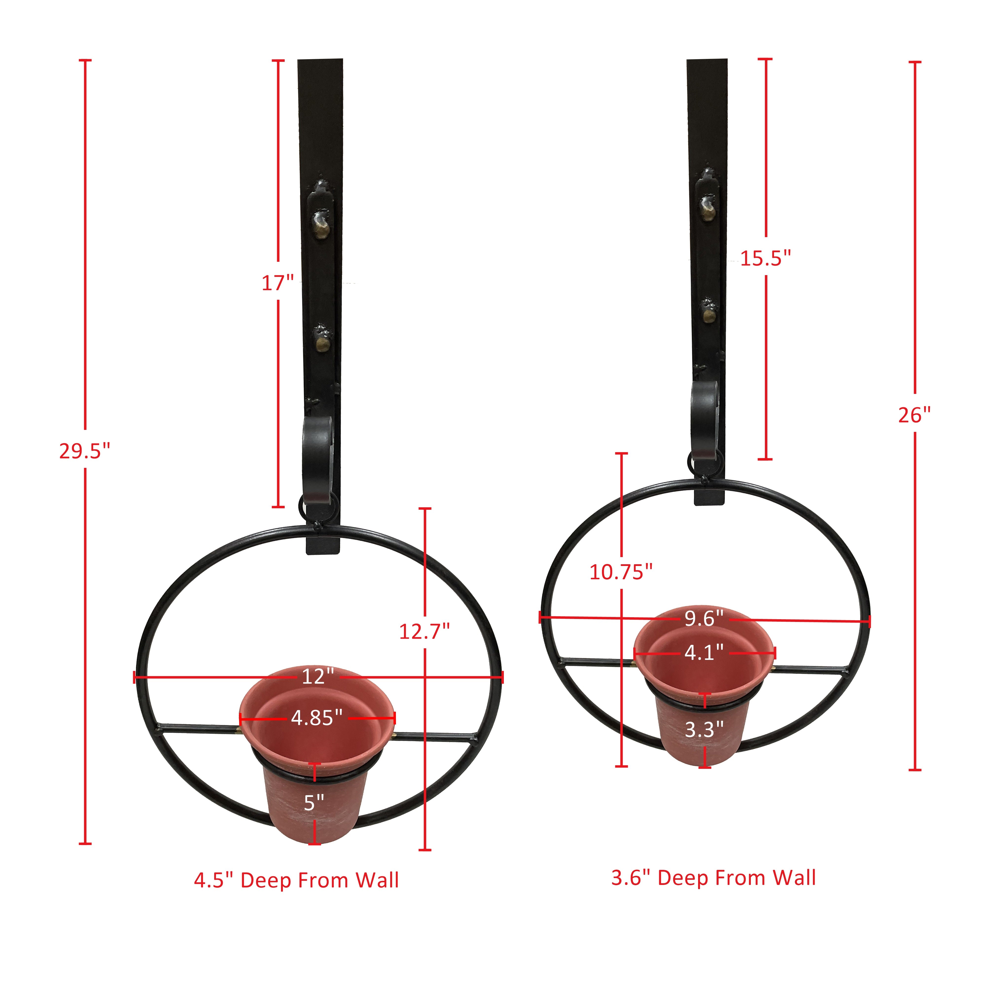 2-piece iron pot planter set Tivoli 2-Piece Metal Hanging Planter Set