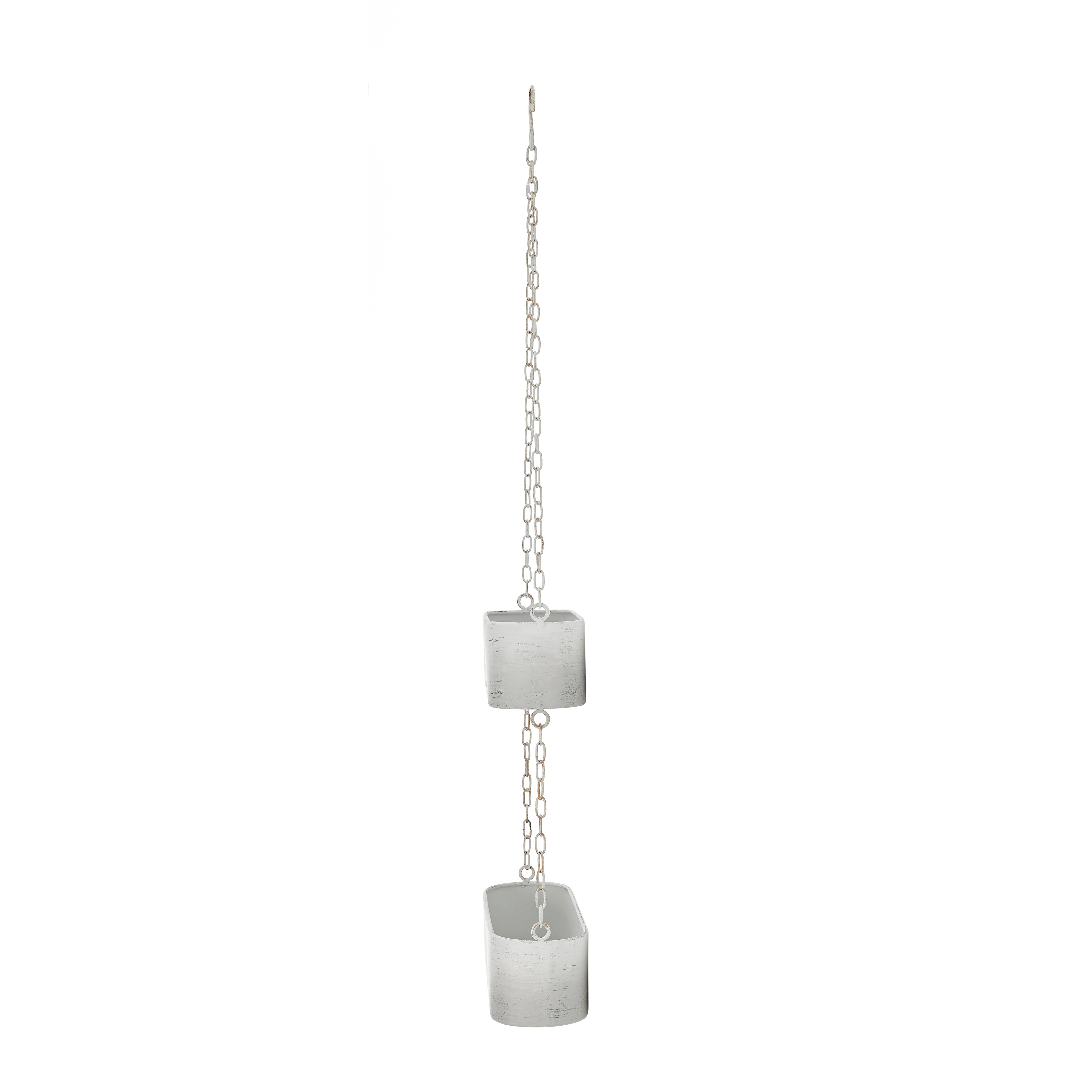 chrome hanging planter Danya B Two-Tier Hanging Metal Trough Wall Planter