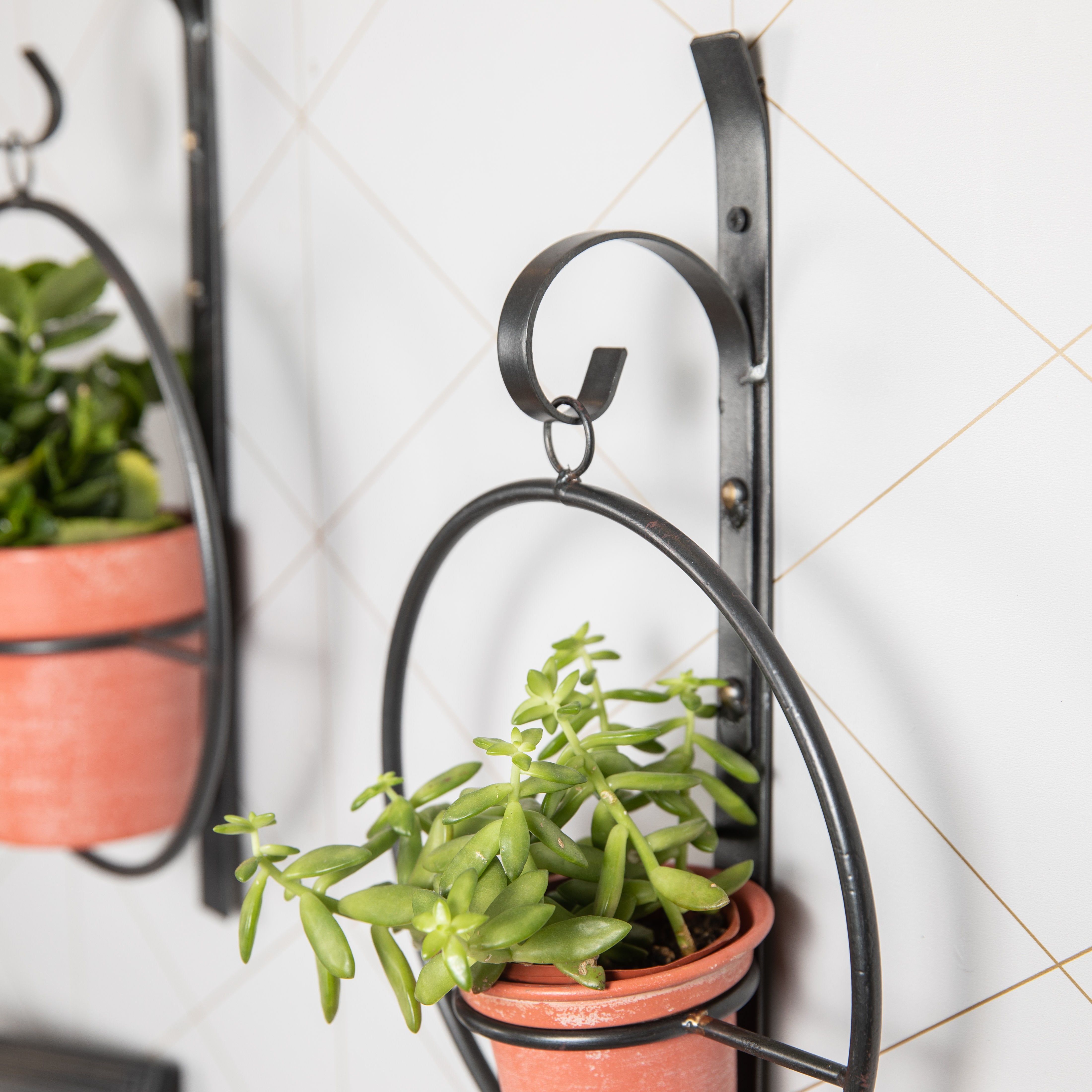 steel hanging planter Tivoli 2-Piece Metal Hanging Planter Set