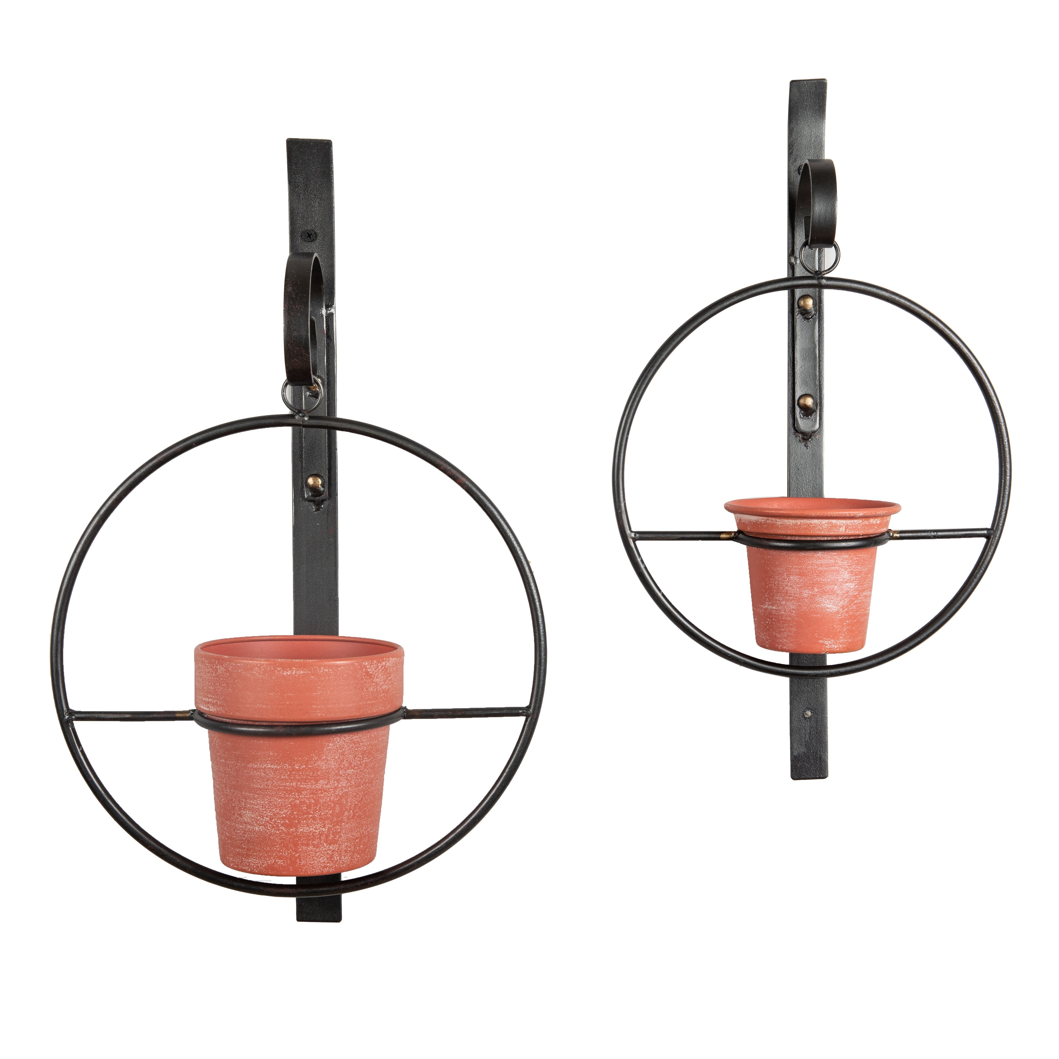 metal pot planter set Tivoli 2-Piece Metal Hanging Planter Set