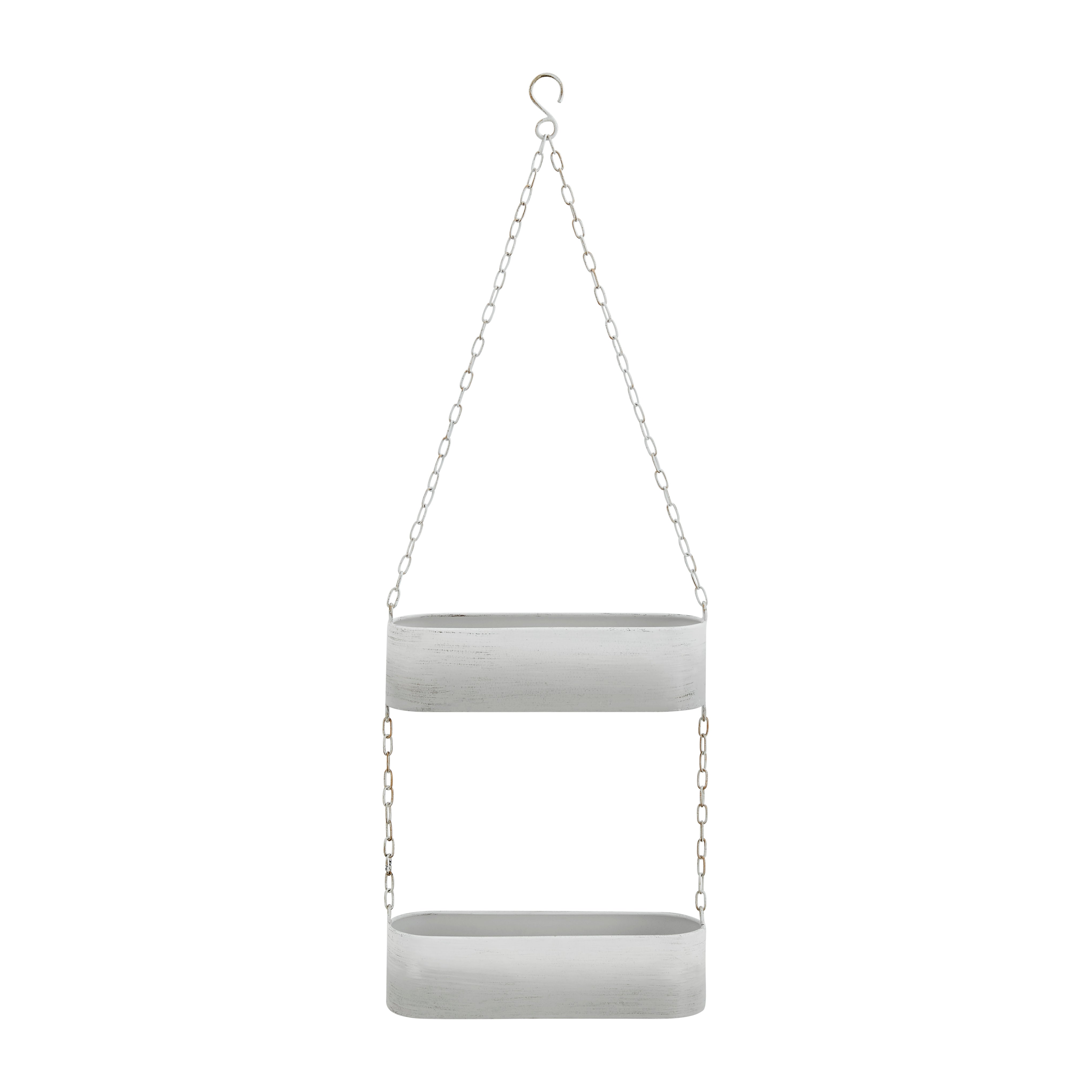 hanging planter trough Danya B Two-Tier Hanging Metal Trough Wall Planter
