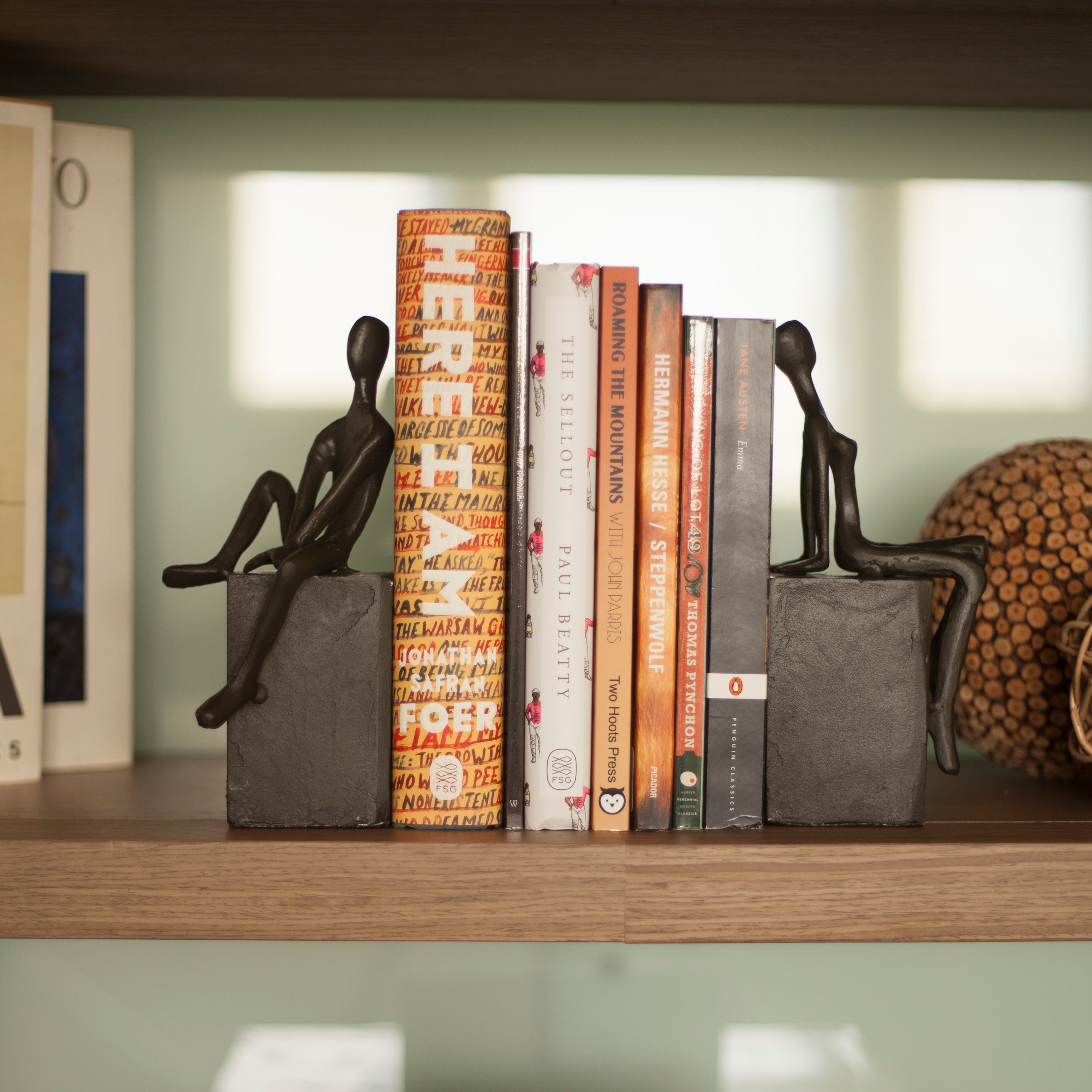 Man Bookend Bookend Set with Man and Woman Sitting on a Block – Danya B.